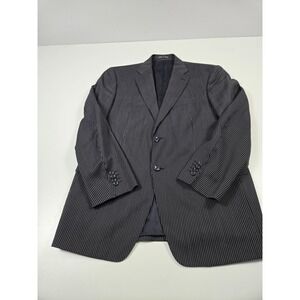 Versace Collection Blazer Mens 52 Black Gray Pinstripe Wool Sport Coat Italy